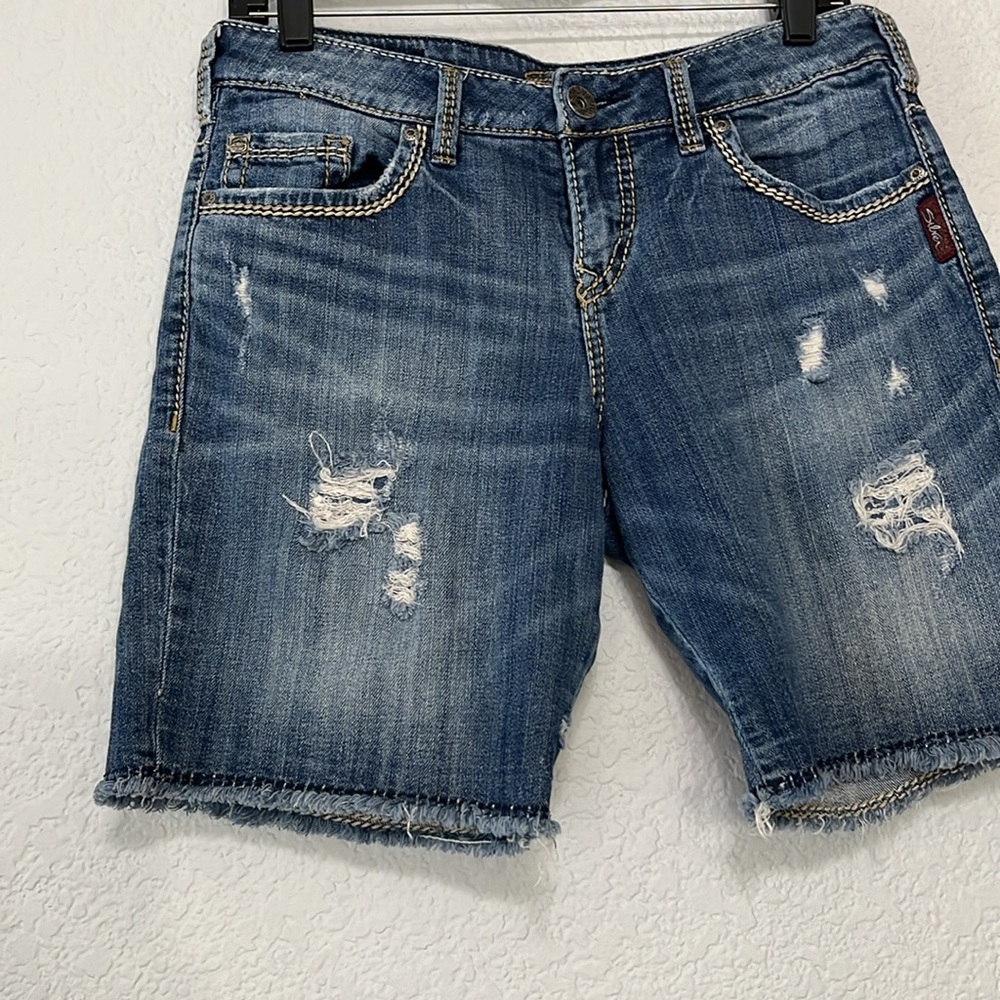 Silver Sammy Distressed Denim Shorts - Picture 2 of 14